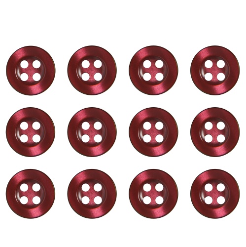 Pack of 12 Burgundy Shirt Buttons 11mm 4 Hole